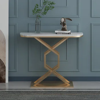 Iskandinav demir sanat konsol Masaları Ev Mobilyaları İçin Giriş Masa yaratıcı Lüks ışık lüks Oturma odası Mermer giriş masası