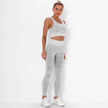 Dikişsiz Yoga Setleri Kadınlar 2/3 Adet Uzun Kollu Mahsul Tops Sutyen Tayt Kıyafetler Giysileri Spor Giyim Spor Takım Elbise Spor Setleri Spor Seti