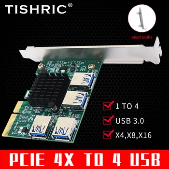 TISHRIC PCI Express Çarpan USB3. 0 PCIE 4X ila 4 USB PCI-E 16x Yükseltici Ekran Kartı PCIE 1 ila 4 PCIE Yükseltici Madencilik Konnektörleri
