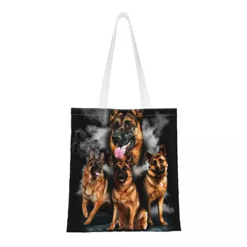 Alman Çoban Köpeği Kadın omuz çantaları Gsd Sevgilisi Hayvan Tuval alışveriş çantası Estetik Büyük Kapasiteli Alışveriş Çantası Alışveriş çantası
